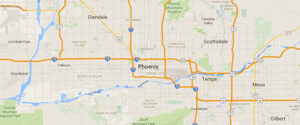 Phoenix Waste Recycling Dumpster Rental Service Area Map